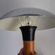 Lampe à poser champignon chrome et bois