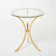 Golden iron and glass pedestal table by Roger Thibier 1960