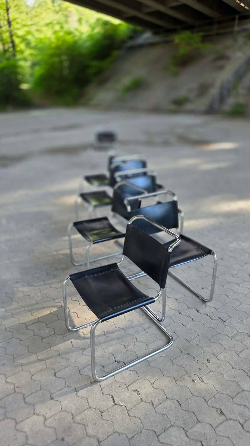 Set of 8 Cantilever chairs "S33" - Mart Stam, Bauhaus