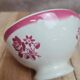 Small antique dining set bowl in earthenware with pink floral decoration – retro charm