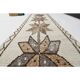1970s vintage Turkish Oushak handmade wool cotton white runner rug 98x320