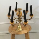 Ceramic and bronze chandelier