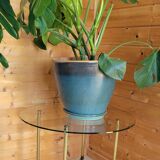Glass and brass coffee table