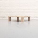 Italian Travertine & Chrome Coffee Table