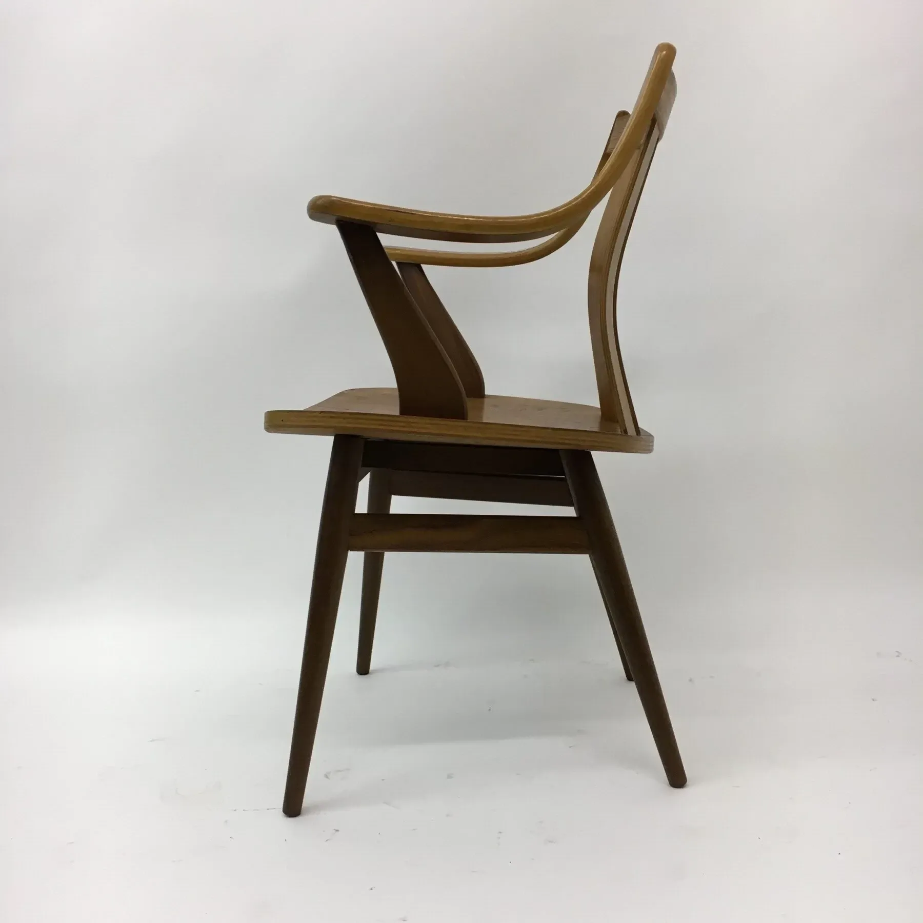 Set of 4 teak plywood dining chairs attributed to Pastoe, 1960s