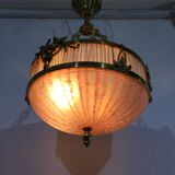 Bronze And Glass Paste Pendant Lamp