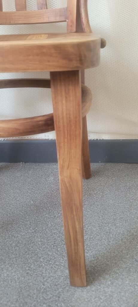 Chaise bistrot de bureau artisanale en bois d'olivier