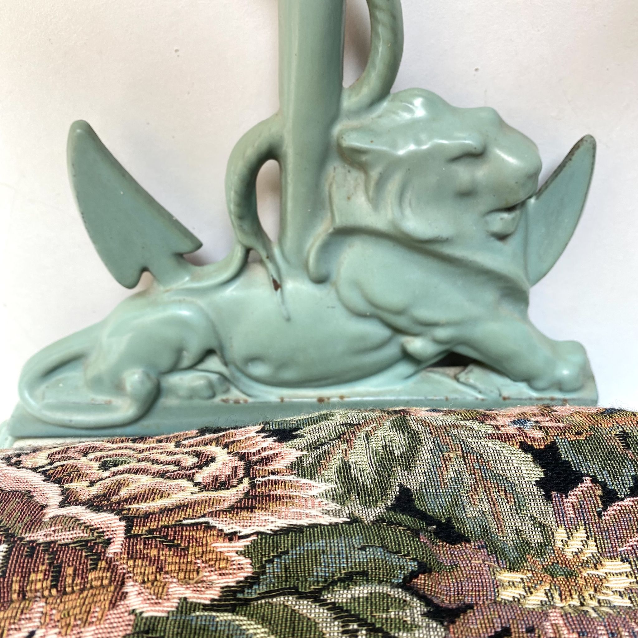 Enameled cast iron umbrella stand from the early 20th century