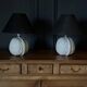 Pair of Italian ceramic lamps 1980 white walnut shape