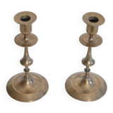 Pair of vintage Scandinavian brass candle holders
