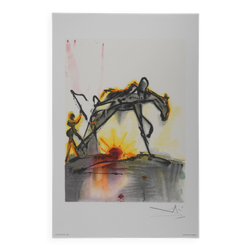 Salvador Dali: Horses, the workhorse, signed lithograph