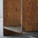 Primitive French shelf from the early 20th century in patinated oak, Wabi Sabi, 1920s.