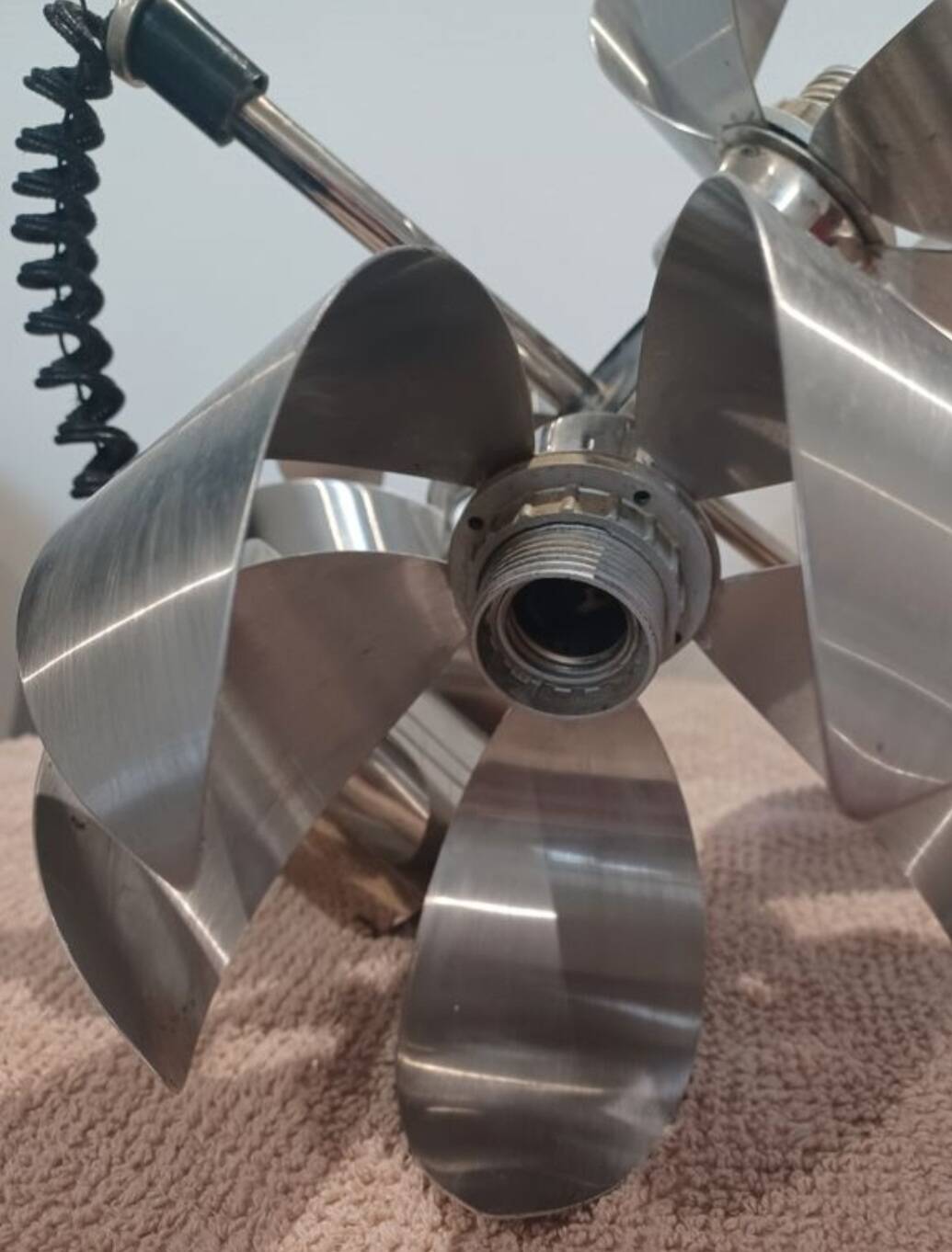 Chrome and aluminium luminaire from the 1970s.