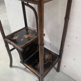 Bamboo shelf with four shelves with Asian decor, 20th century