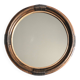 Round mirror in dark rattan, 50s