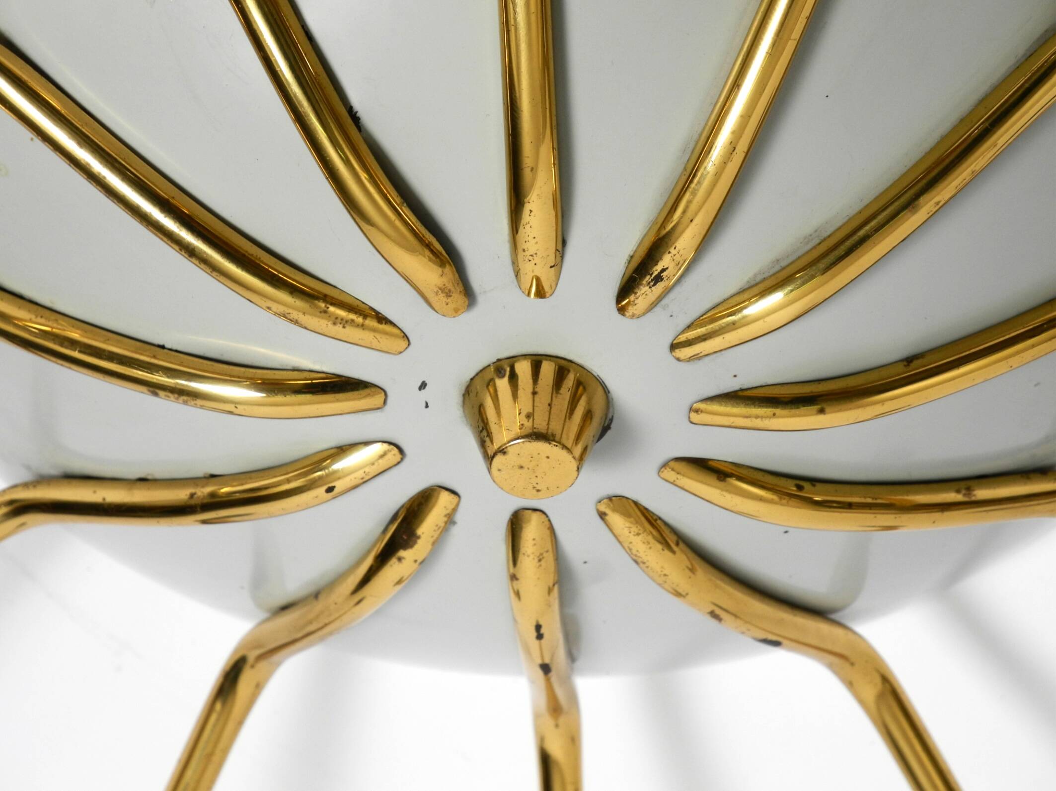 Very nice large 12-armed Mid Century Modern Brass Sputnik ceiling lamp