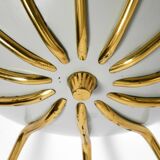 Very nice large 12-armed Mid Century Modern Brass Sputnik ceiling lamp