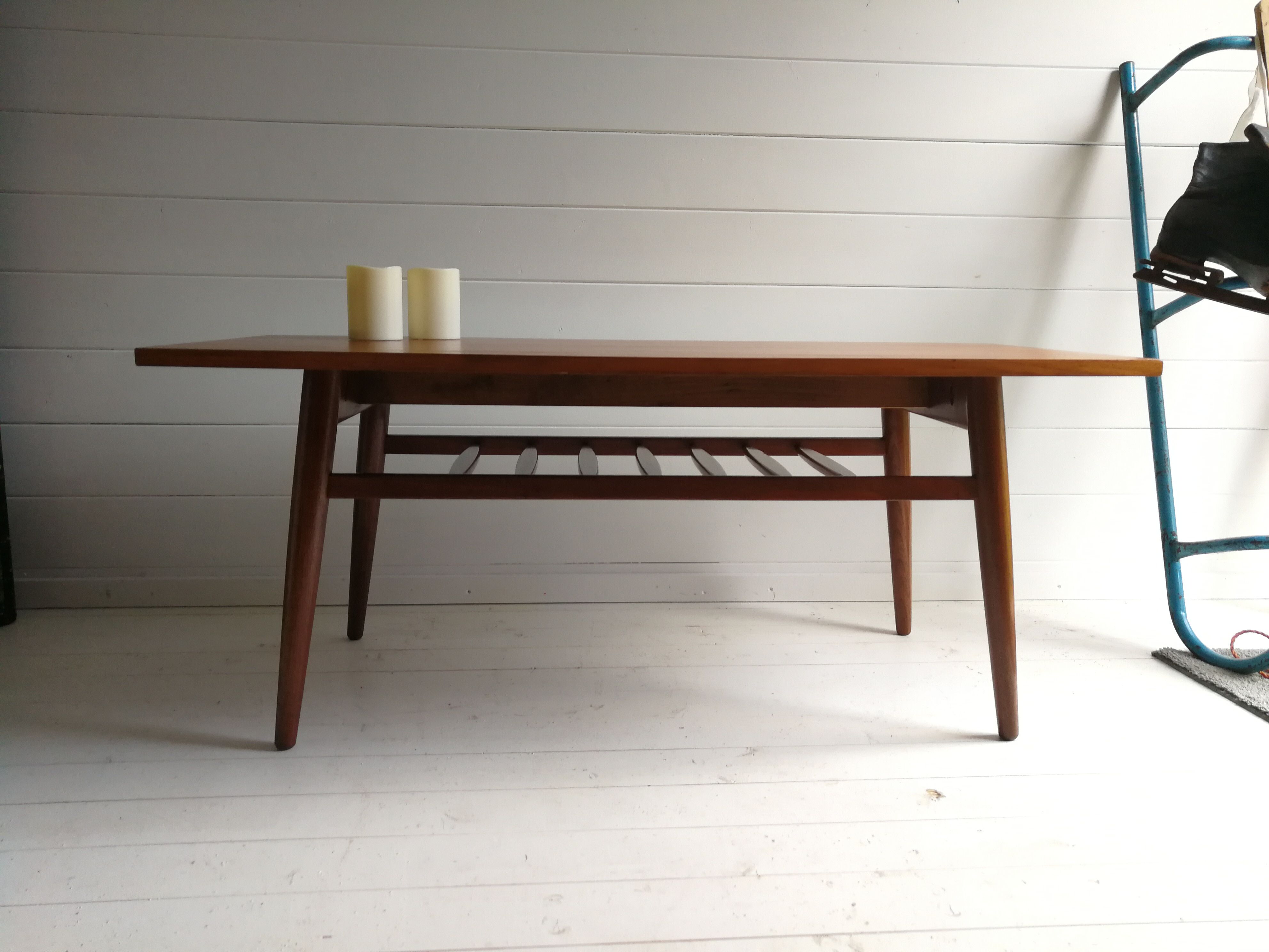 Mid Century Retro Vintage Danish Style Two Tier Teak Coffee Table. 60s