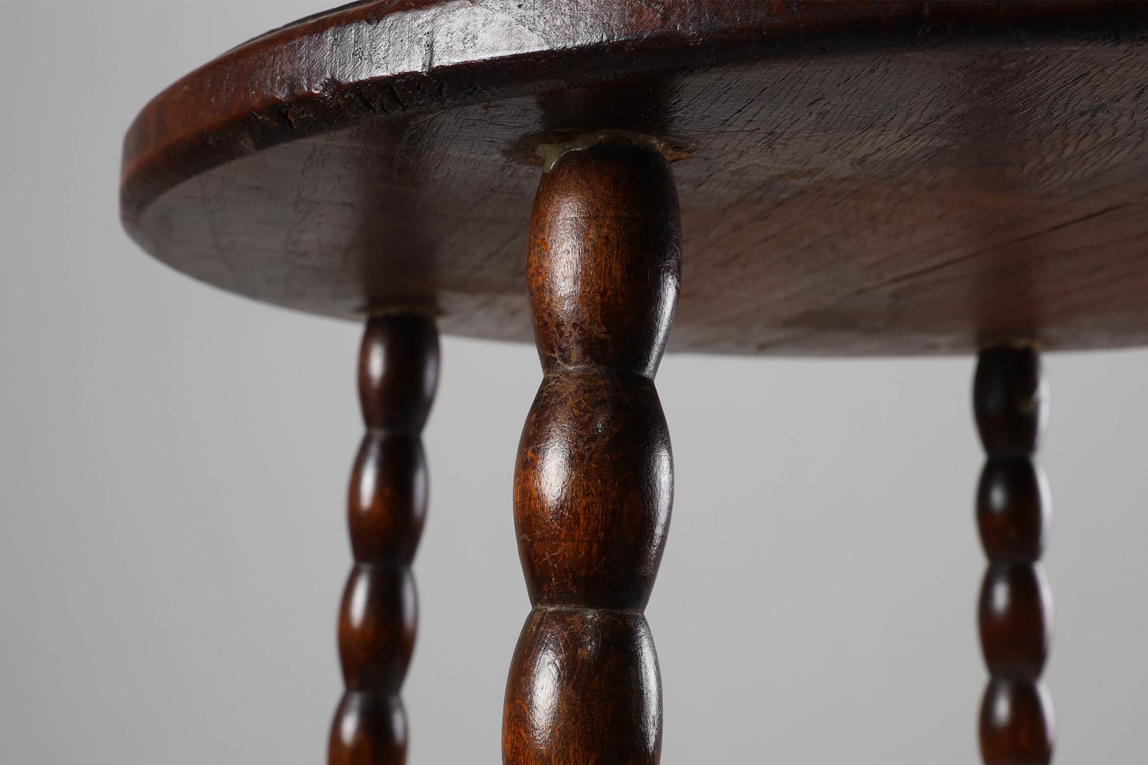 French Provincial Rustic Oak Stool, circa 1900