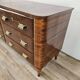 1950s Art Decò walnut burl and brass chest of drawers