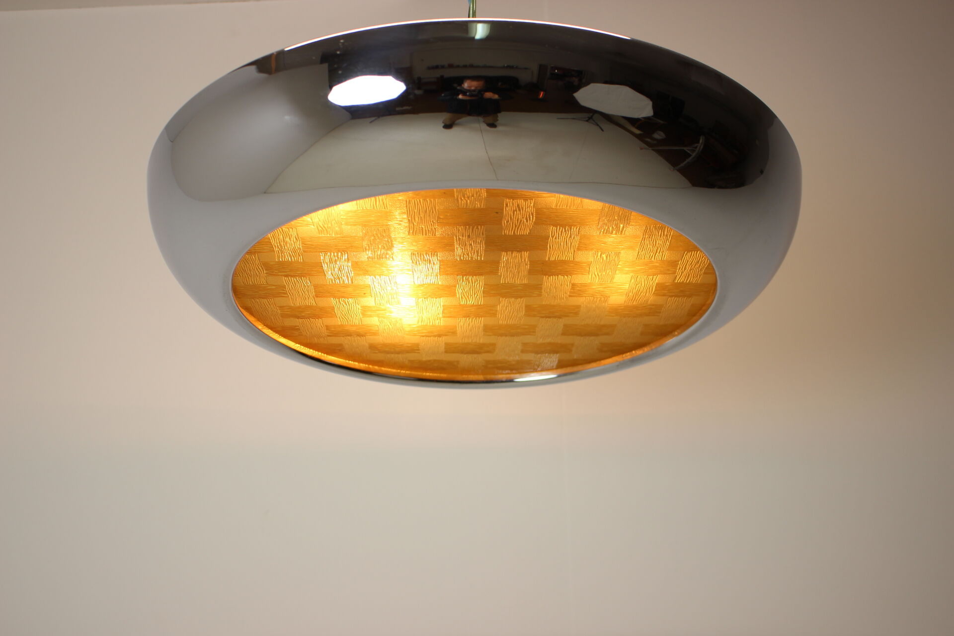Bauhaus ufo pendant by josef hurka for napako, 1940's