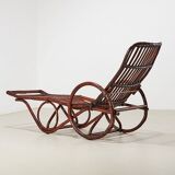 Pair of Bamboo and Rattan Chaise Lounges Germany 1950s