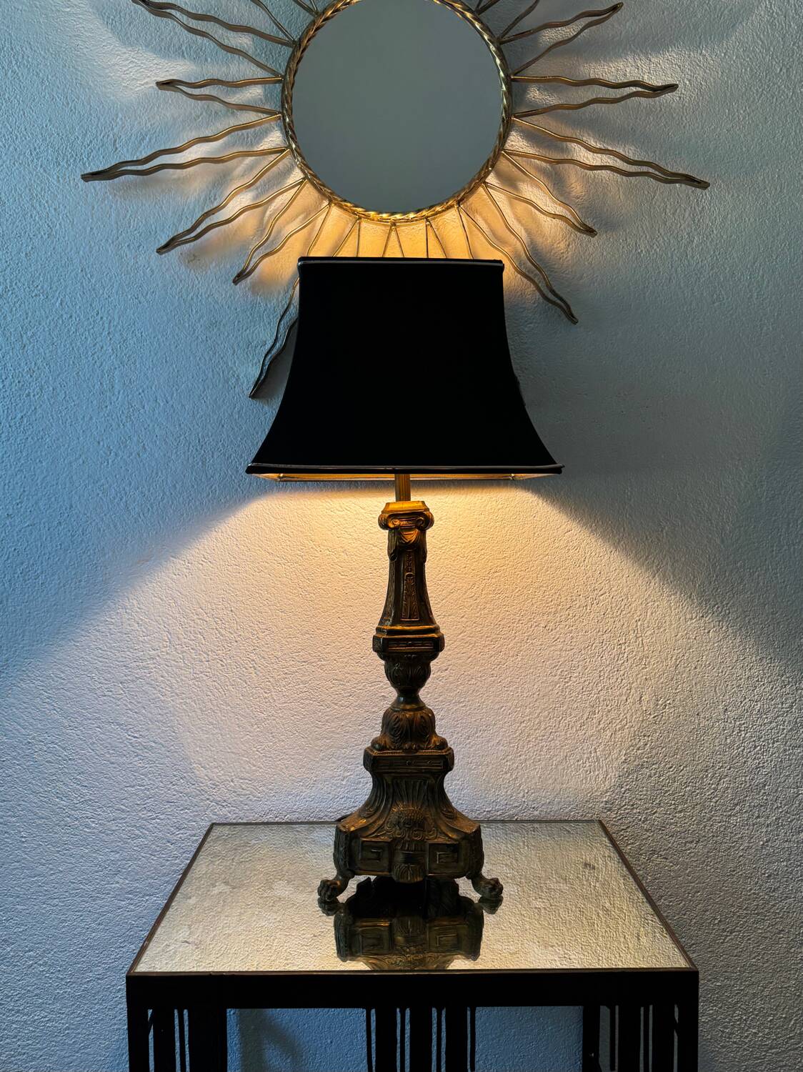 Antique church candlestick lamp