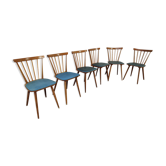 6 vintage bar bistro chairs, 50s/60s