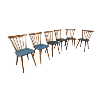 6 chaises bistrot à barreaux vintage , années 50/60
