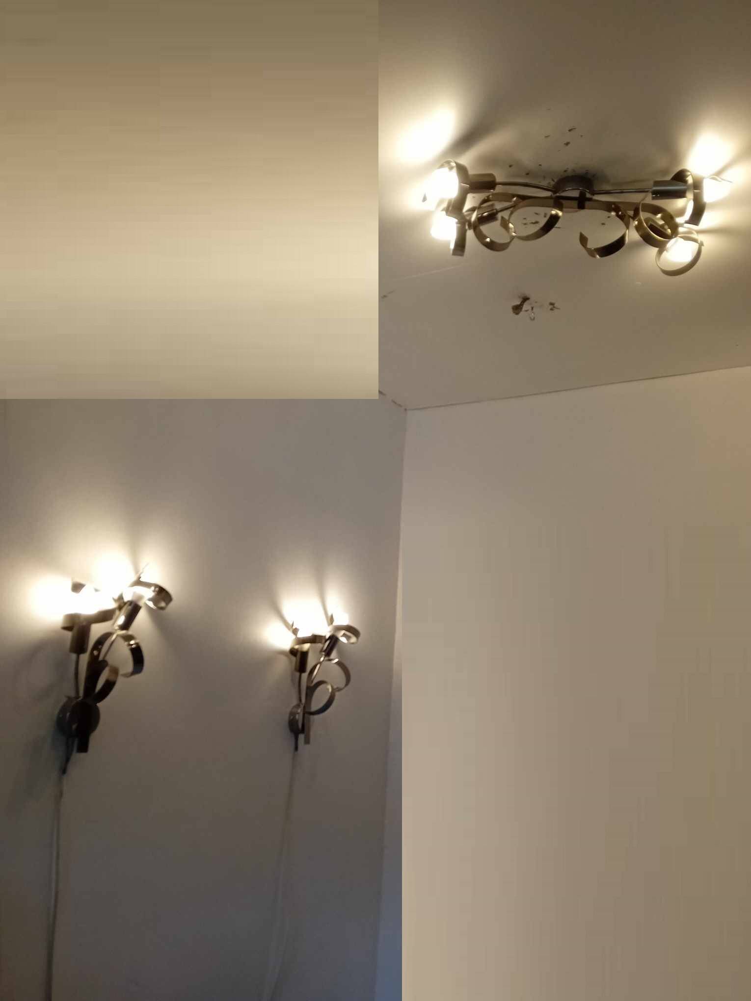 Set of 2 wall lights + 1 pendant light