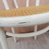 Lot of three Vintage ecru natural cane bistro chairs
