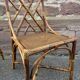 pair of garden chairs in bamboo and woven rattan 1950
