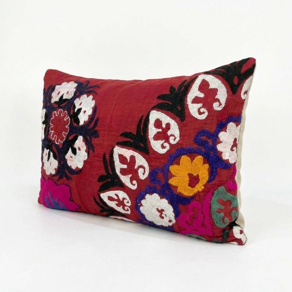 Housse de coussin brodée vintage 51x71 cm