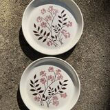 2 large vintage plates 24 cm flower pattern manufacture May