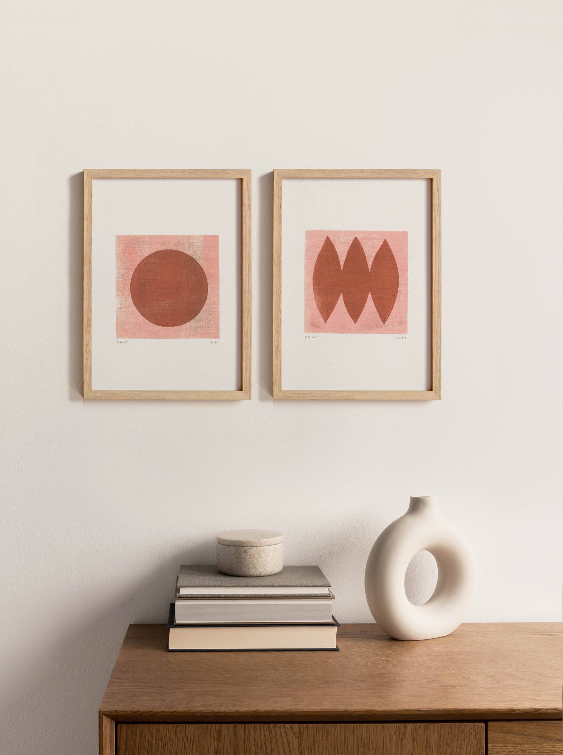 Painting duo on paper -H480 & H482 - signed Eawy