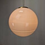 Italian Murano Glass Globe Chandelier with Brass Accents, 1970s