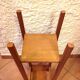Square plant holder in light wood / 70s-80s