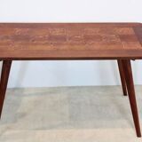 Oak wood coffee table with veneer inlay, 1960