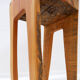 Sculptural high chair in brutalist style made of solid oak.