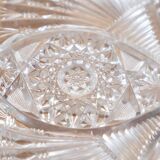 Square tray in Bohemian crystal, hand carved.