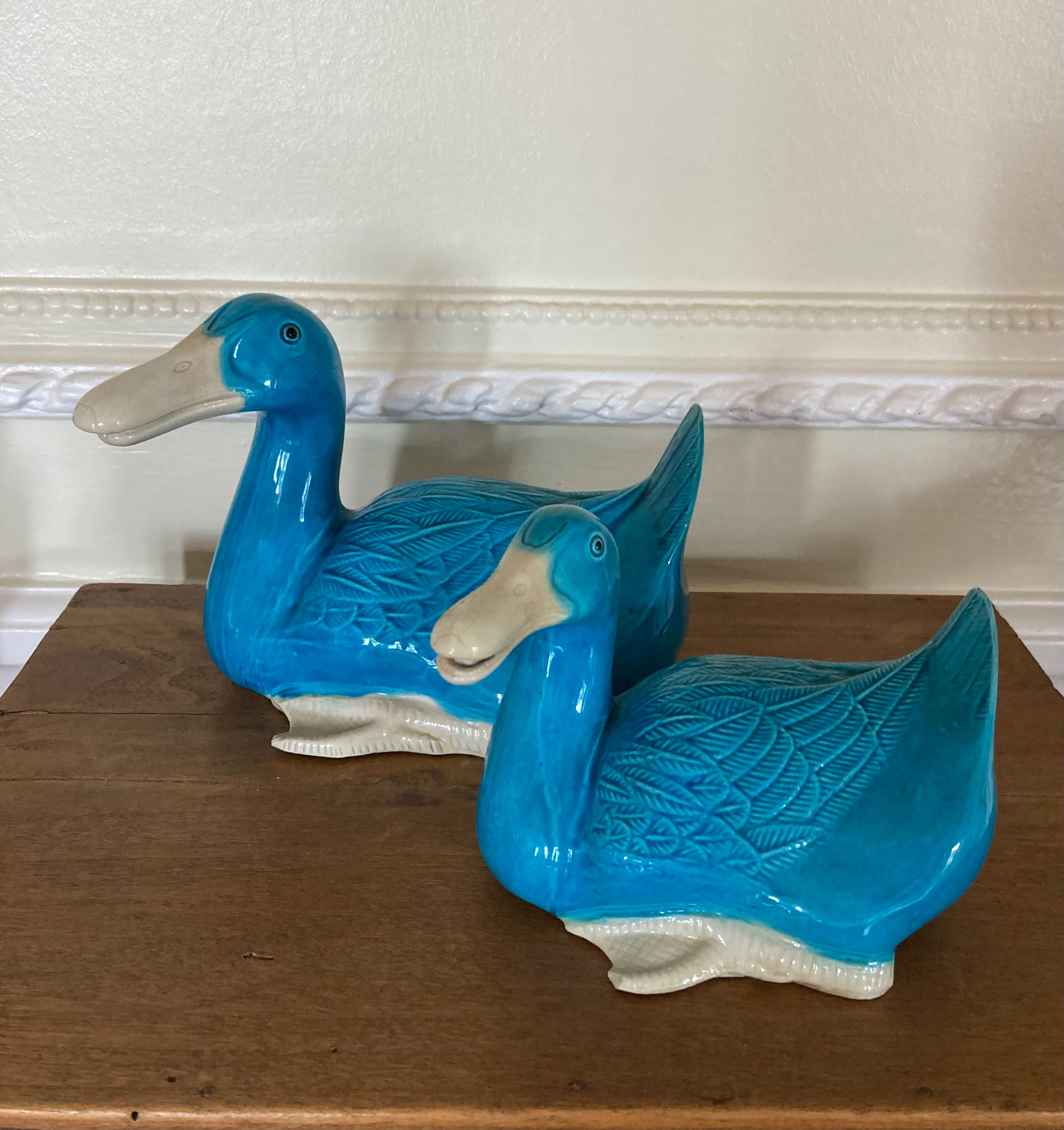 Paire de canards en porcelaine de Chine - milieu XXeme