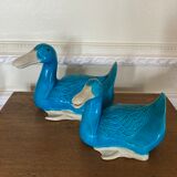 Pair of Chinese porcelain ducks - mid-twentieth