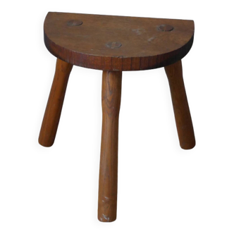 Tabouret artisanal tripode de traite porte plante décoration campagne scandinave art populaire