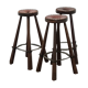 Vintage set of 3 Brutalist bar stools