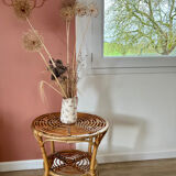 Rattan side table