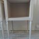 Pair of bedside tables, end tables re-enchanted in pearl gray, wooden top.