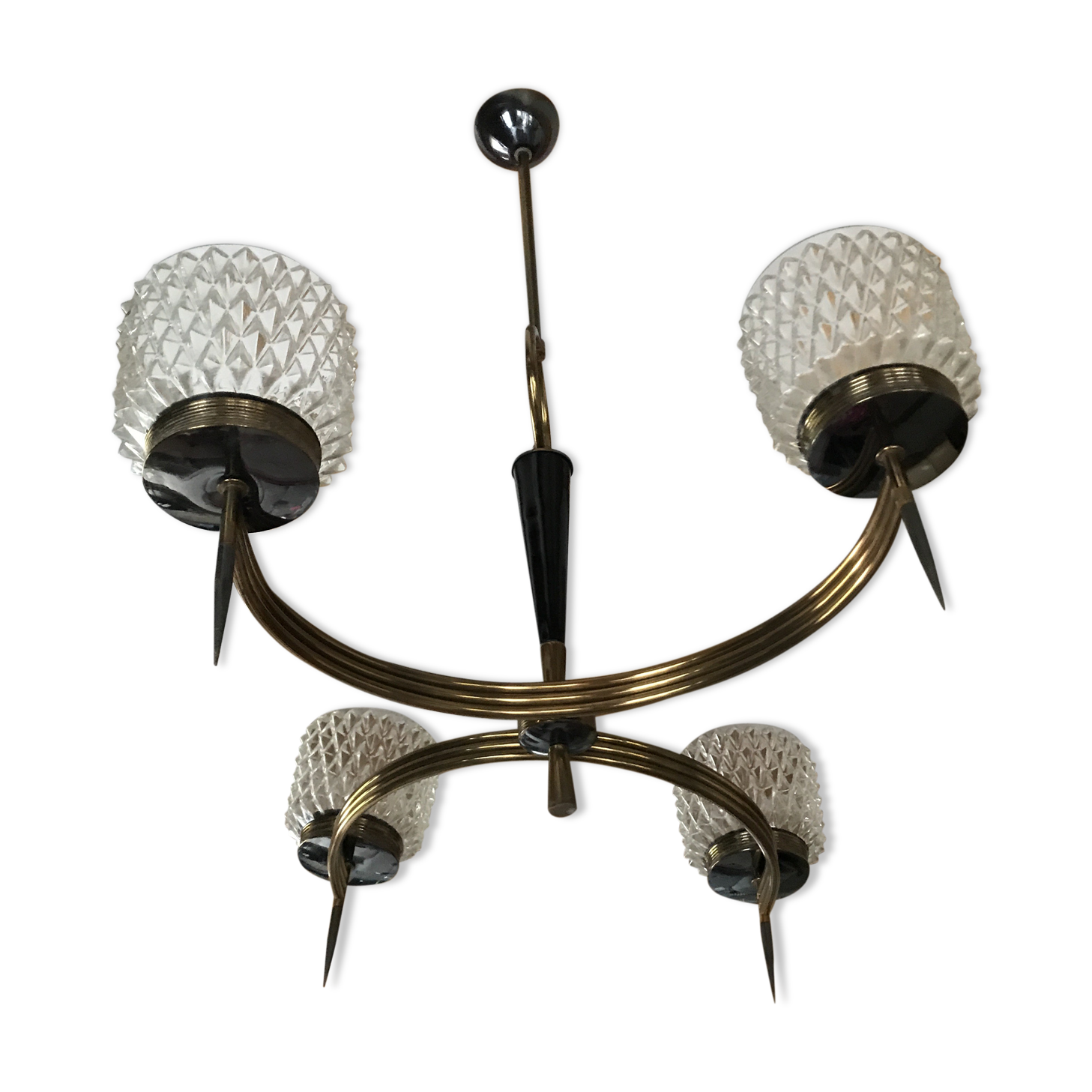 Chandelier 60s vintage brass