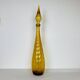 Empoli carafe, Italian yellow glass bottle, vintage.