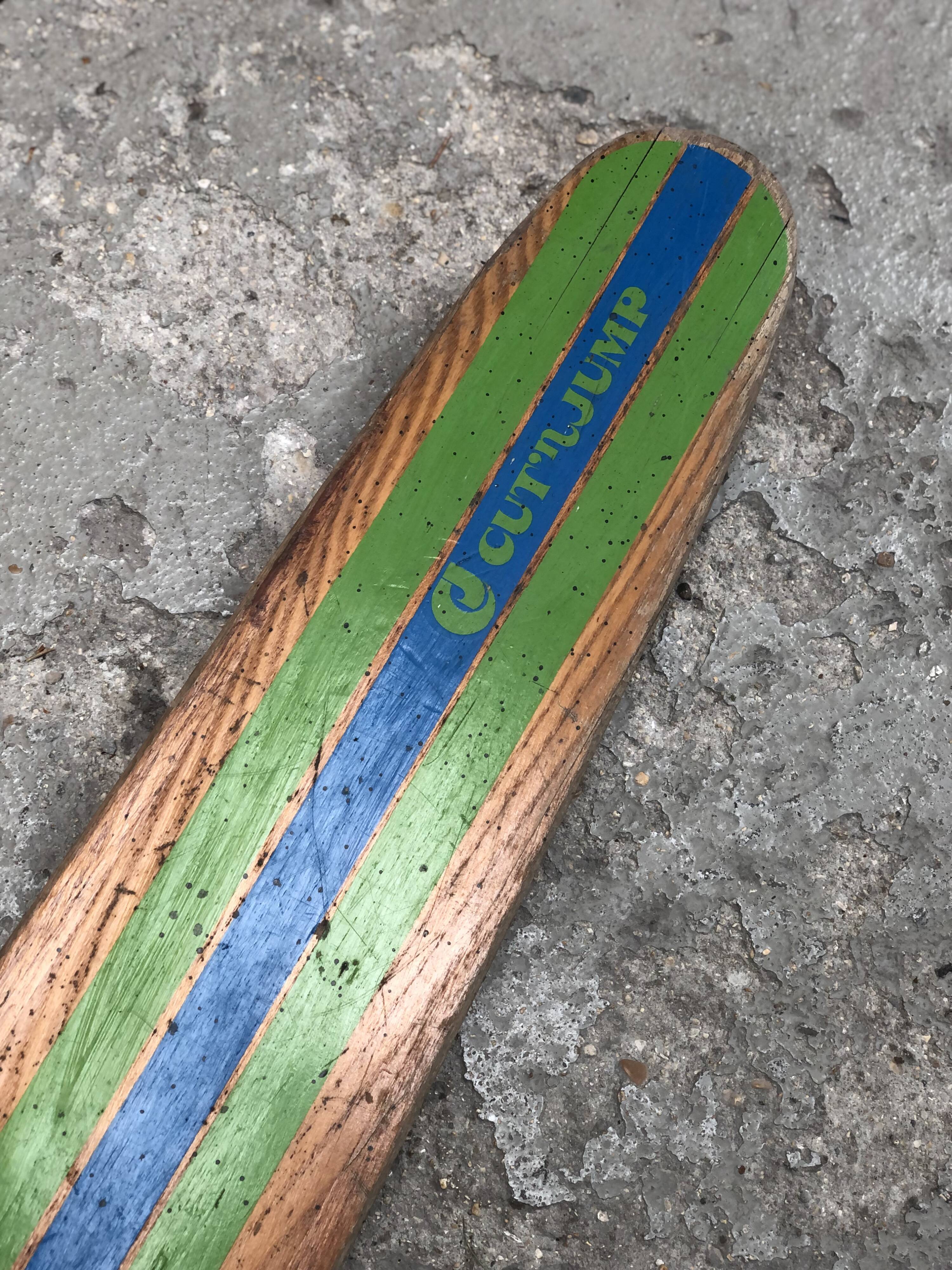 Old wooden water skis