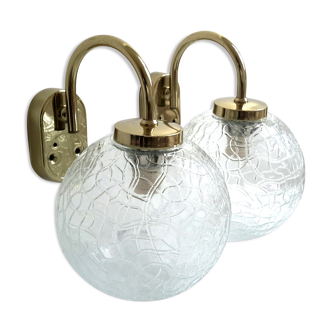 Appliqués murale globe verre et laiton